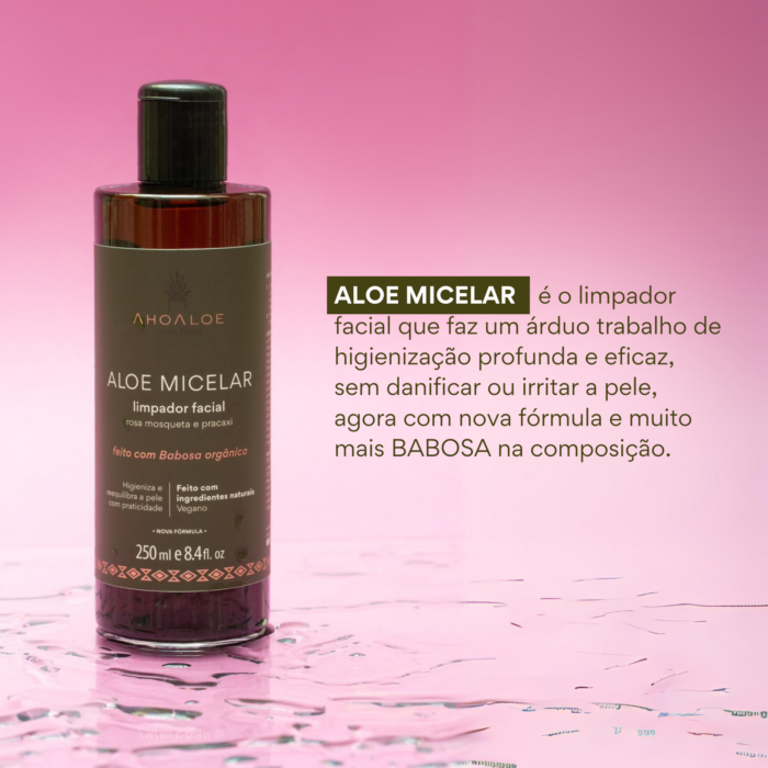 Limpador Facial de Aloe Vera Água Micelar - 250ml - Rosa Mosqueta e Pracaxi - Imagem 2