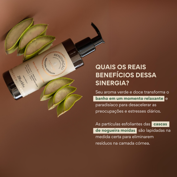 Sabonete Líquido Esfoliante de Aloe Vera RENOVAÇÃO - 250g - Rosa Mosqueta e Pracaxi - Imagem 3
